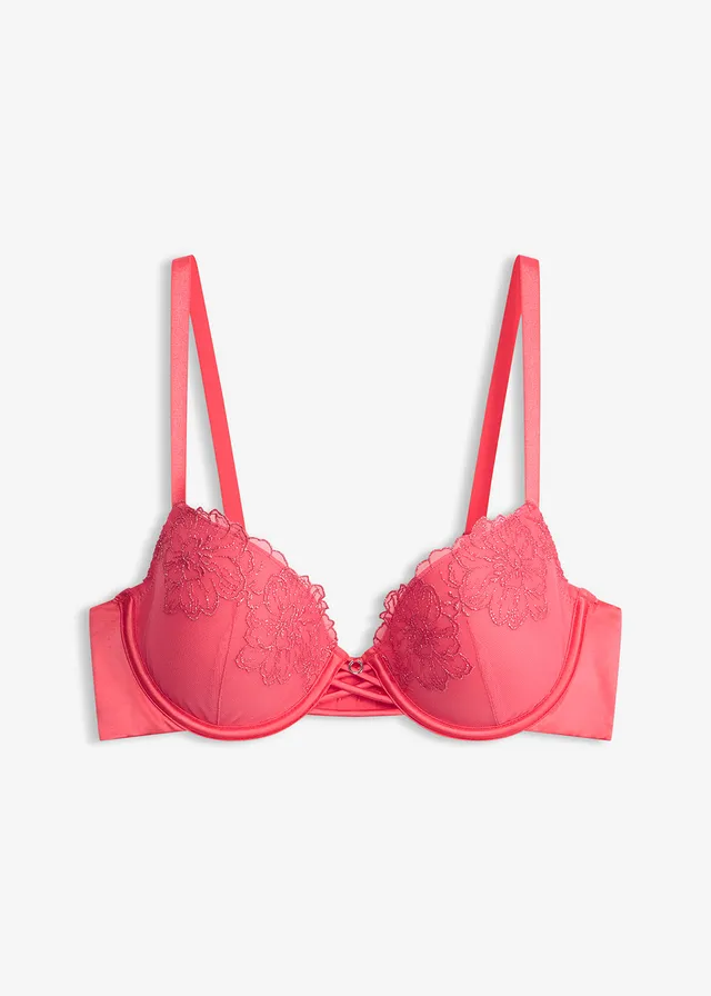 Voorgevormde bh met gebloemd glitterborduursel