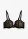 Soutien-gorge balconnet avec dentelle florale, Couleur: noir-marron clair