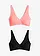 Bralette zonder beugels met katoen (set van 2), Kleur: koraalpink+ zwart