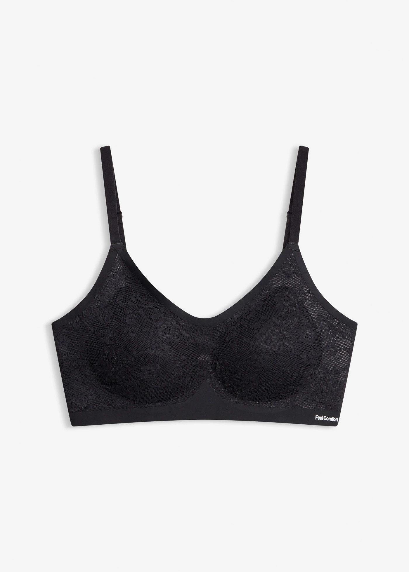 Soutien-gorge Feel Comfort rembourré sans armatures, orné de dentelle • noir • Boutique bonprix