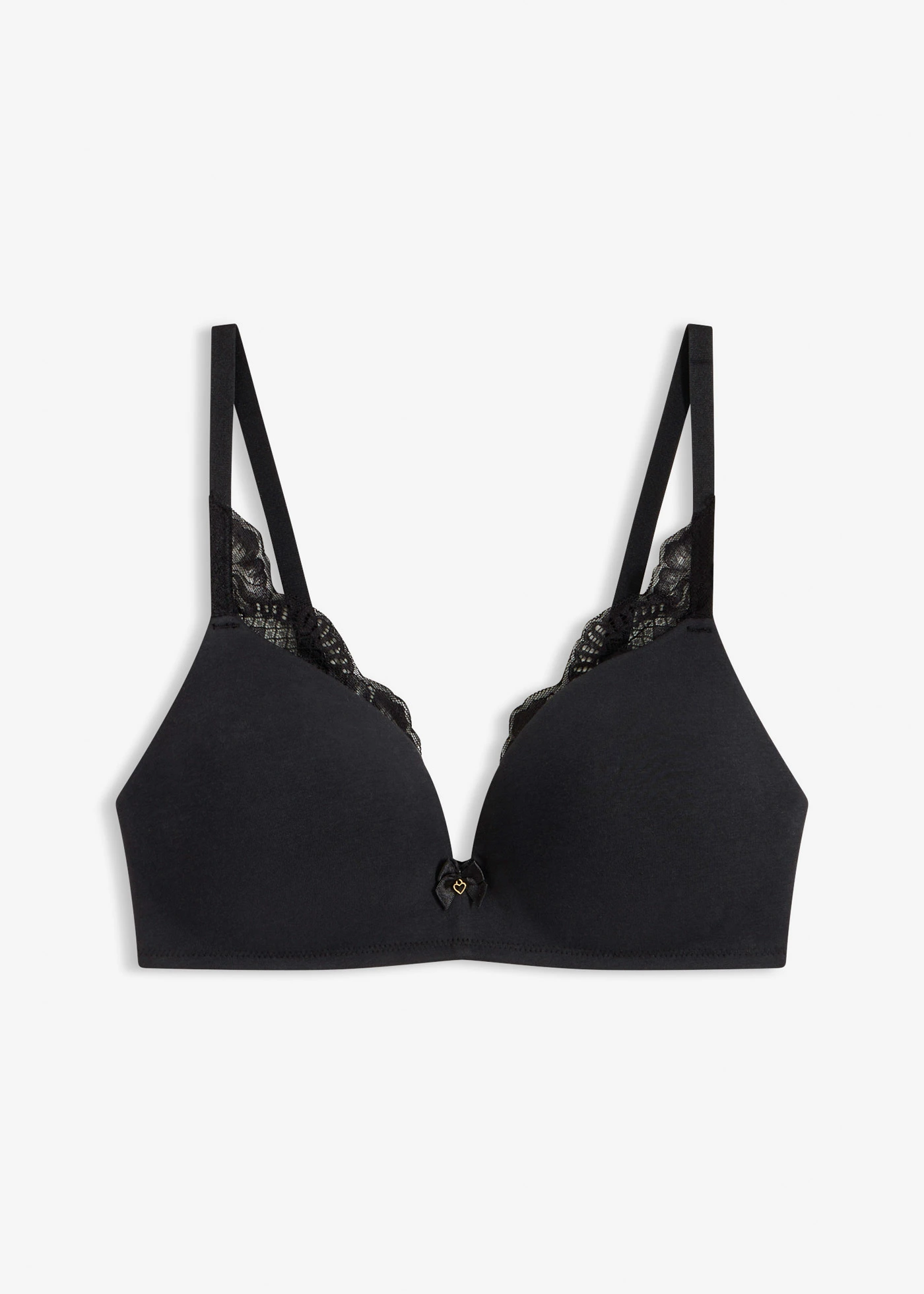 Soutien-gorge coton à coques, sans armatures • noir • Boutique bonprix