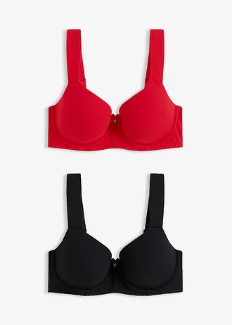 Lot de 2 soutiens-gorge armaturés à coques et dentelle