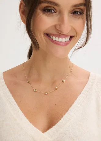 Collier avec pendentifs cœur • couleur dorée-crème • Boutique bonprix