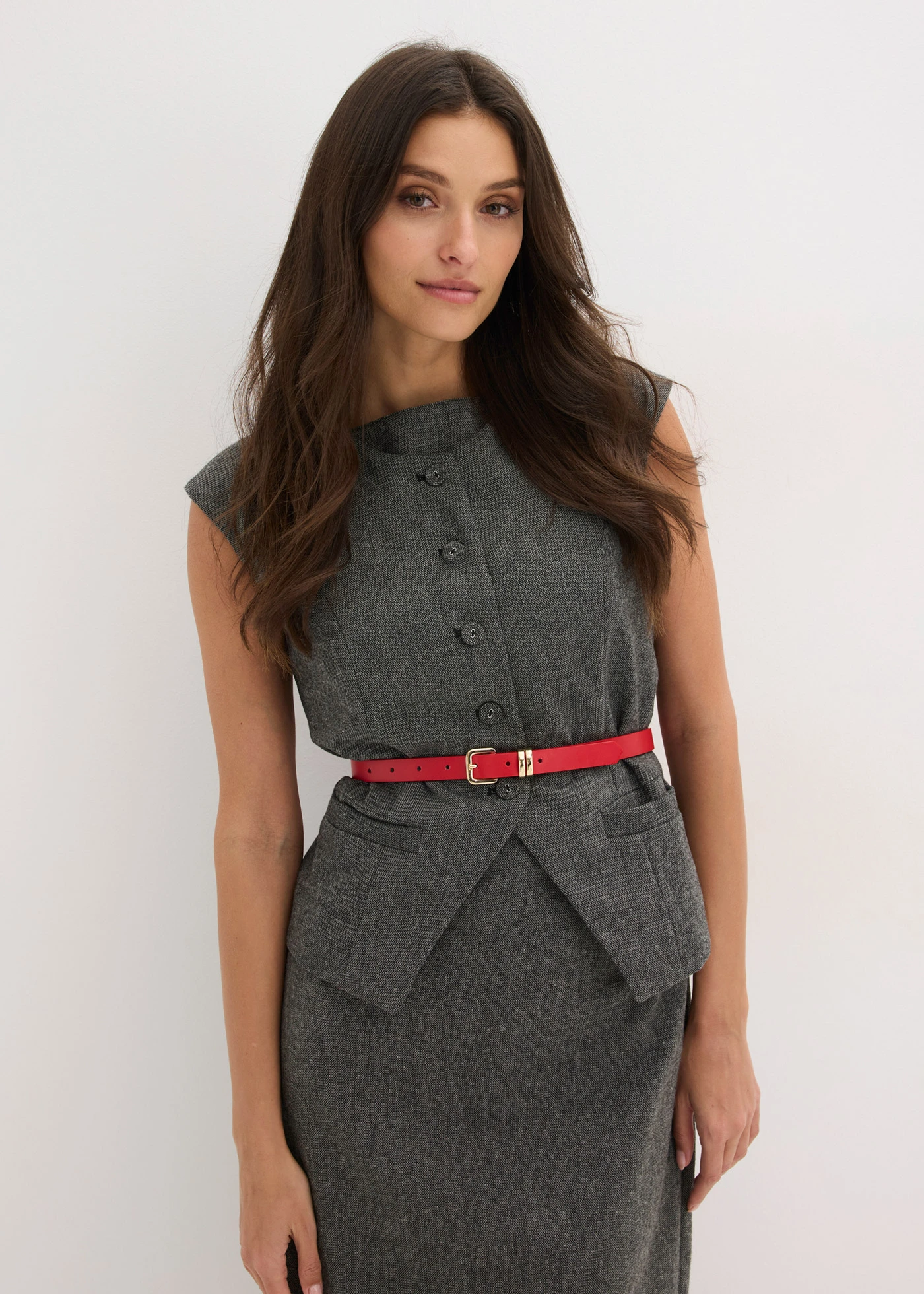 Riem (set van 2) met glanzende sluiting • aardbeirood + zwart • bonprix online shop