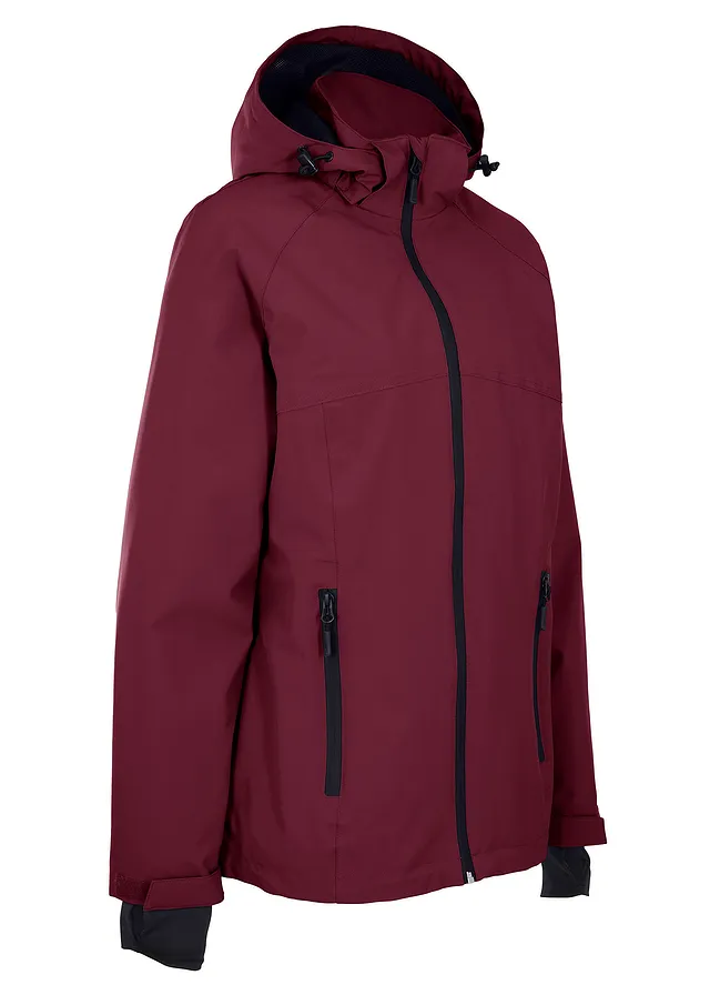 Veste imperméable à détails réfléchissants, Couleur: rouge érable