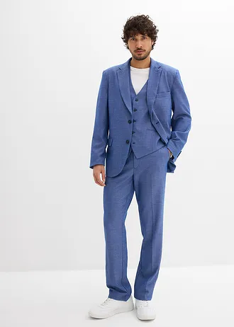 Costume regular (ens. 3 pces) avec gilet sans manches • bleu chiné • Boutique bonprix