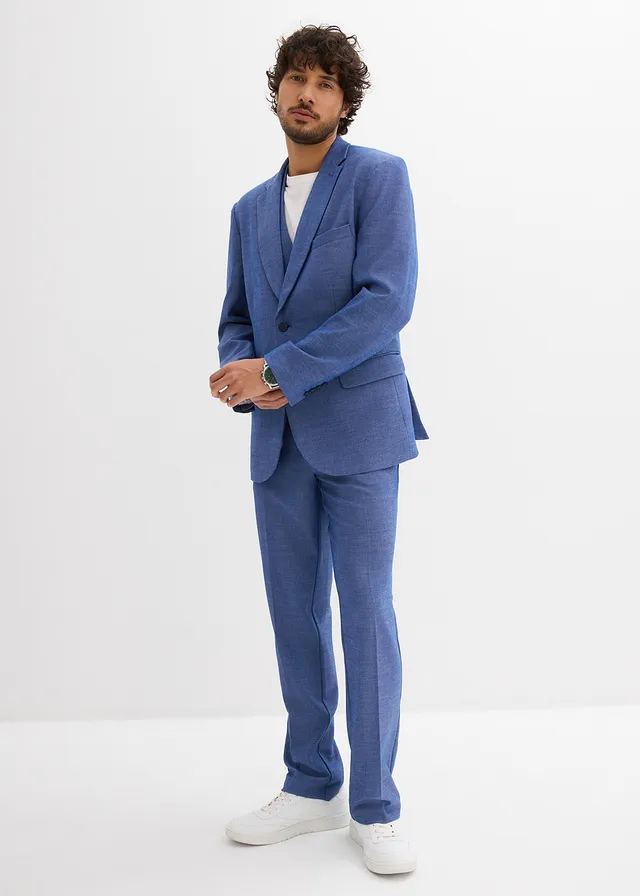 Pak met gilet, regular fit (3-dlg. set) • blauw mêlee • product-page.page-title-suffix