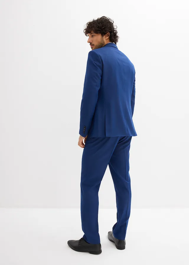 Costume 3 pièces avec cravate, slim, Couleur: bleu