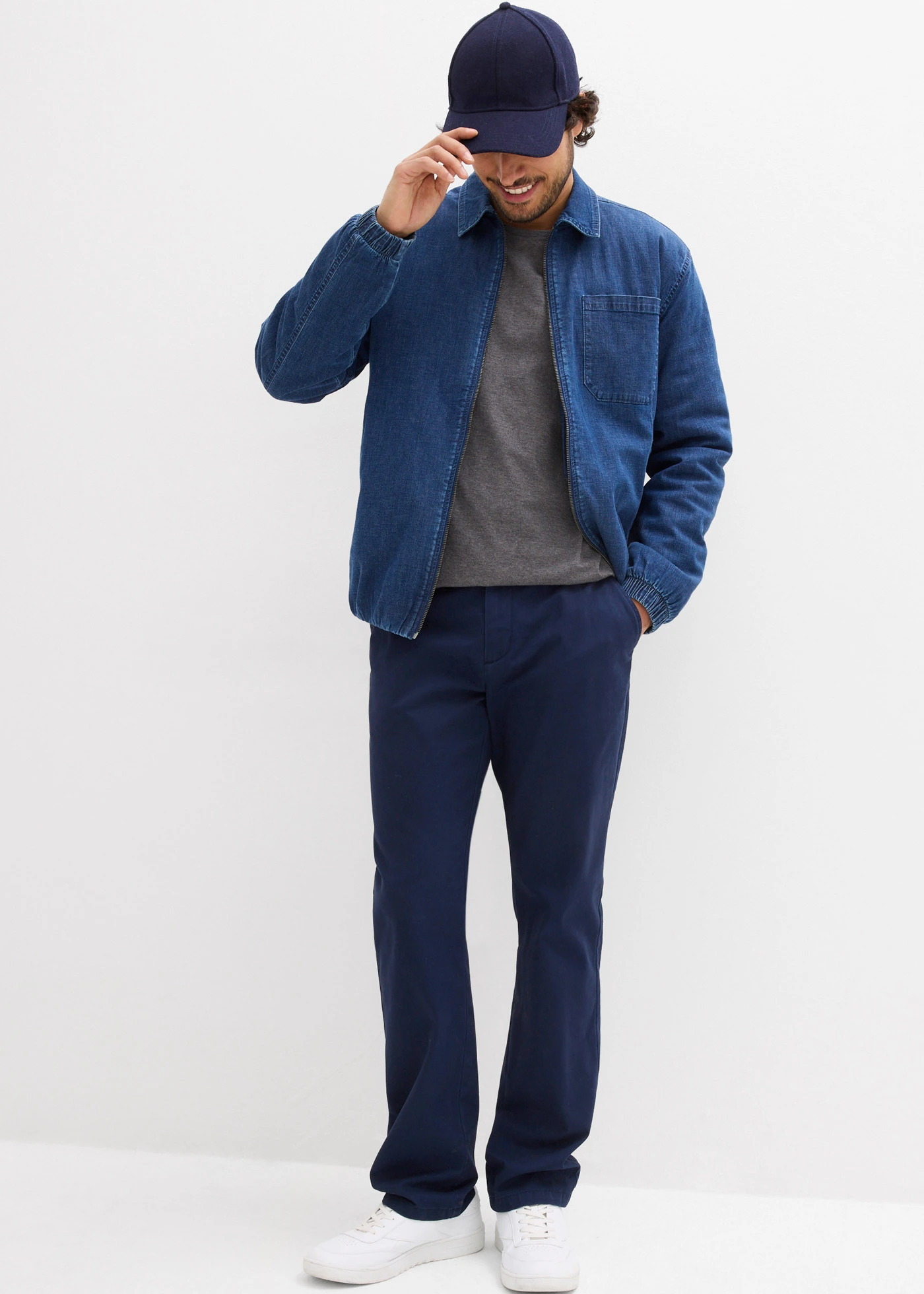 Regular fit chino van puur katoen, straight • donkerblauw • bonprix online shop