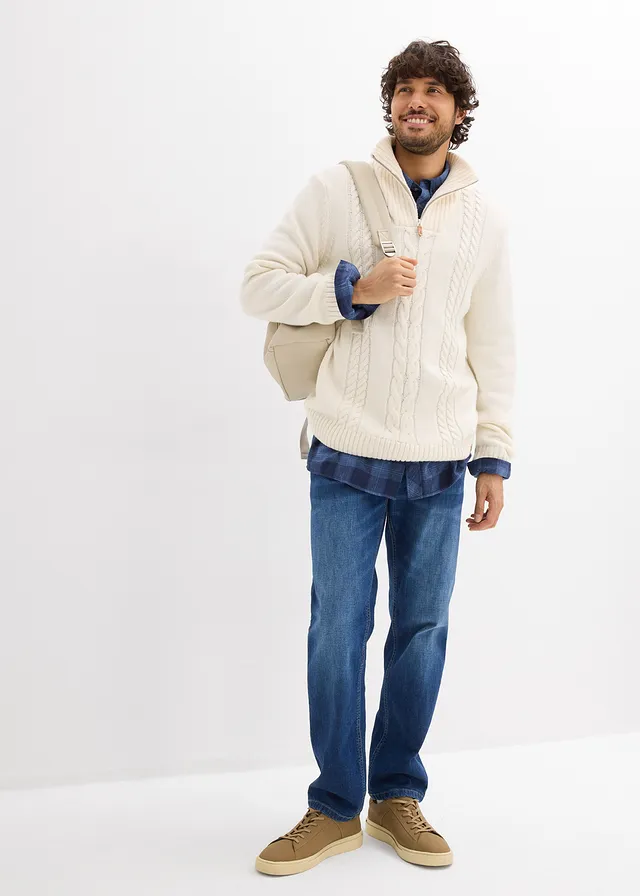 Regular fit stretch jeans, straight • blauw denim • product-page.page-title-suffix