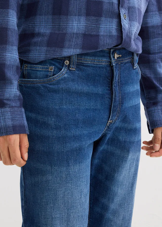 Regular fit stretch jeans, straight • blauw denim • product-page.page-title-suffix