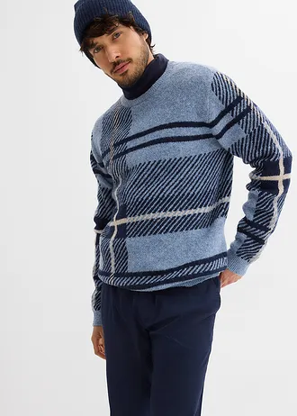 Regular fit stretch chino met comfortabele tailleband en met riem, straight • donkerblauw • bonprix online shop