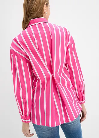 Chemisier en popeline de coton • fuchsia rayé • Boutique bonprix