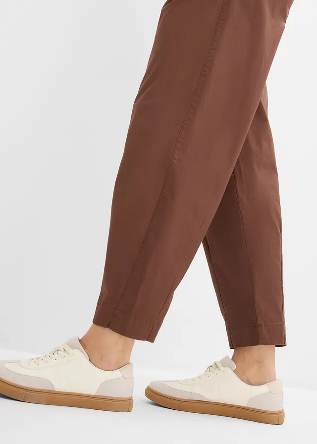 Pantalon barrel en twill à taille élastiquée • marron • product-page.page-title-suffix