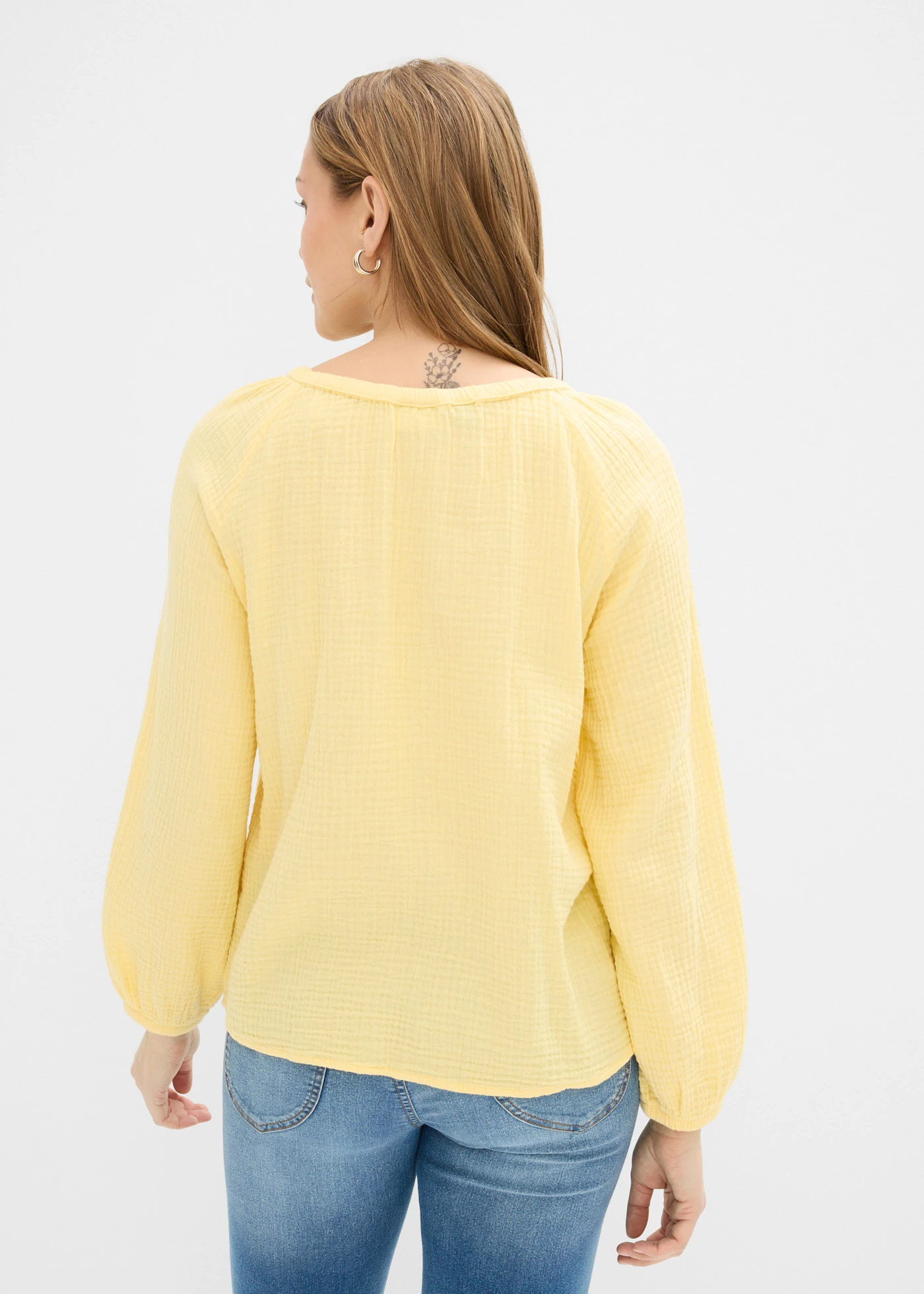 Blouse van luchtige mousseline • lichtgeel • bonprix online shop