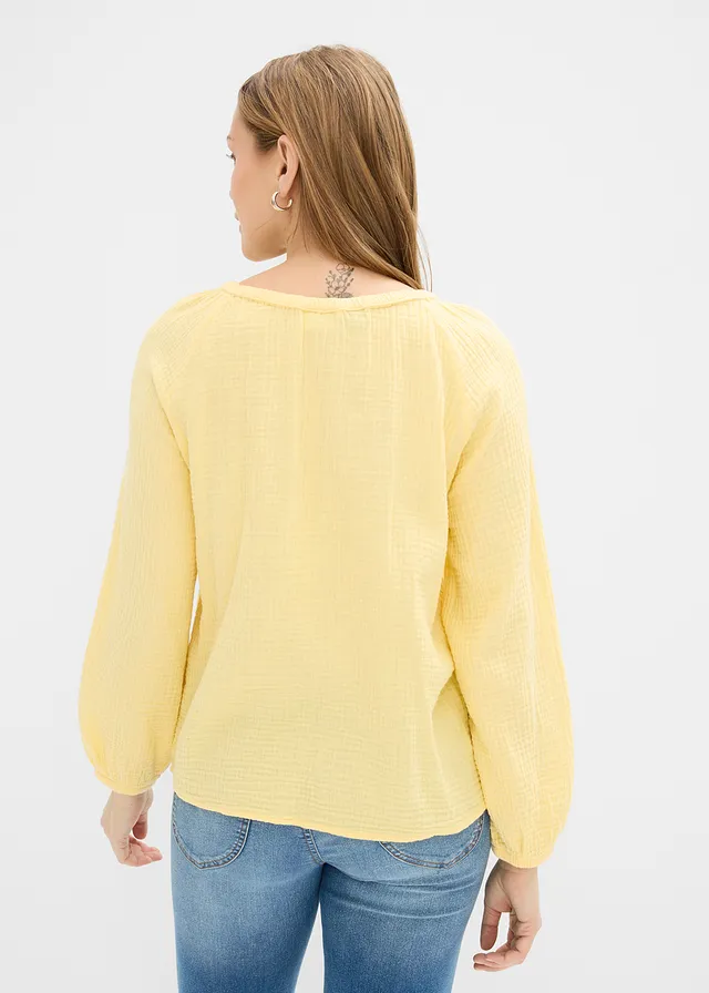 Blouse ample en gaze de coton • jaune clair • product-page.page-title-suffix