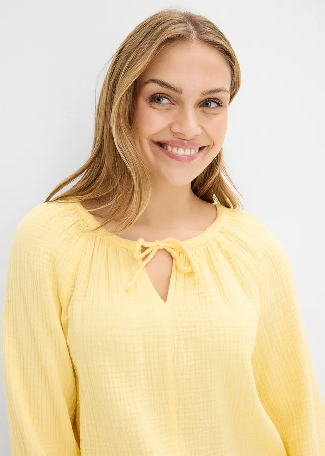 Blouse ample en gaze de coton • jaune clair • product-page.page-title-suffix