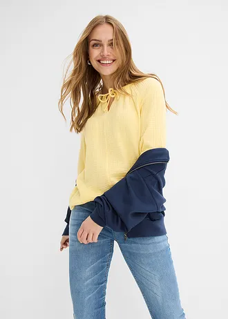 Blouse van luchtige mousseline • lichtgeel • bonprix online shop