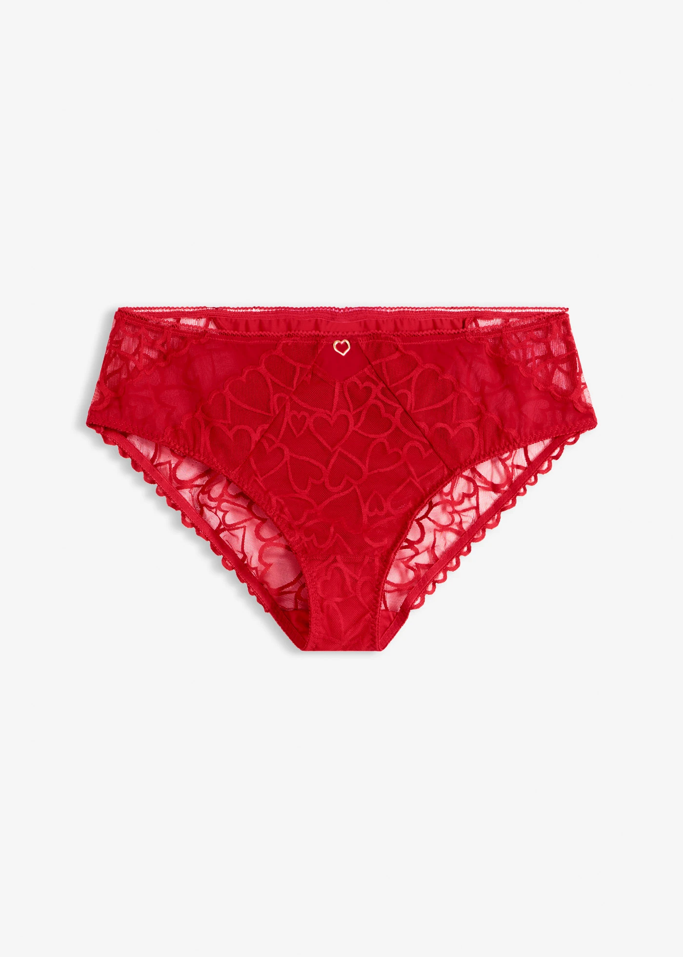 Figi maxi z delikatną koronką • czerwona salsa • sklep bonprix