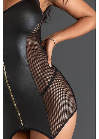 Šaty s podvazky a zipem • černá • bonprix obchod