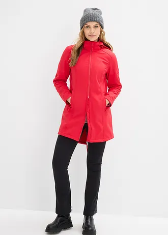 Softshell parka, waterafstotend, Kleur: rood