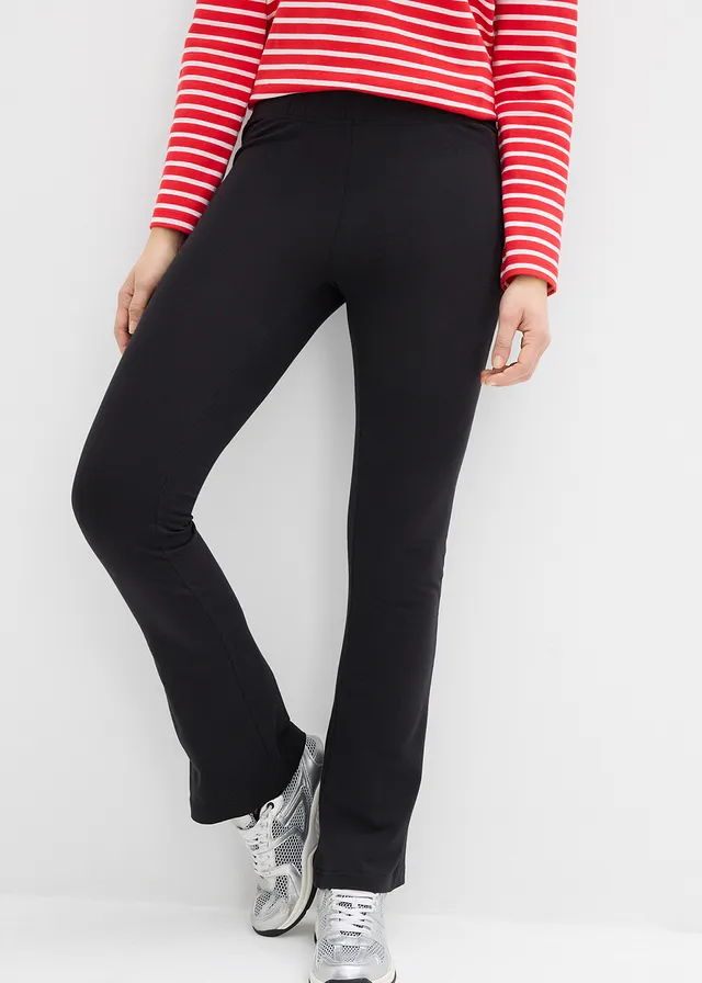 Lot de 2 leggings évasés, Couleur: noir
