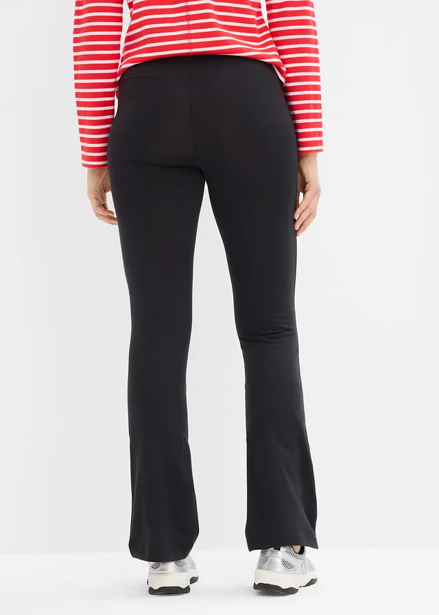 Lot de 2 leggings évasés, Couleur: noir
