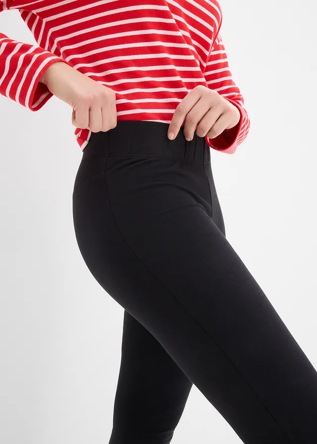Legginsy z poszerzanymi nogawkami (2 pary) • czarny • sklep bonprix