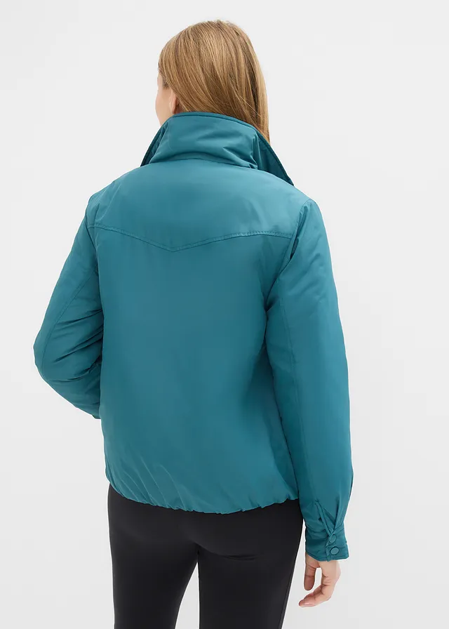Geacă funcțională cu aspect 2 în 1, impermeabilă, culoare: verde-piper