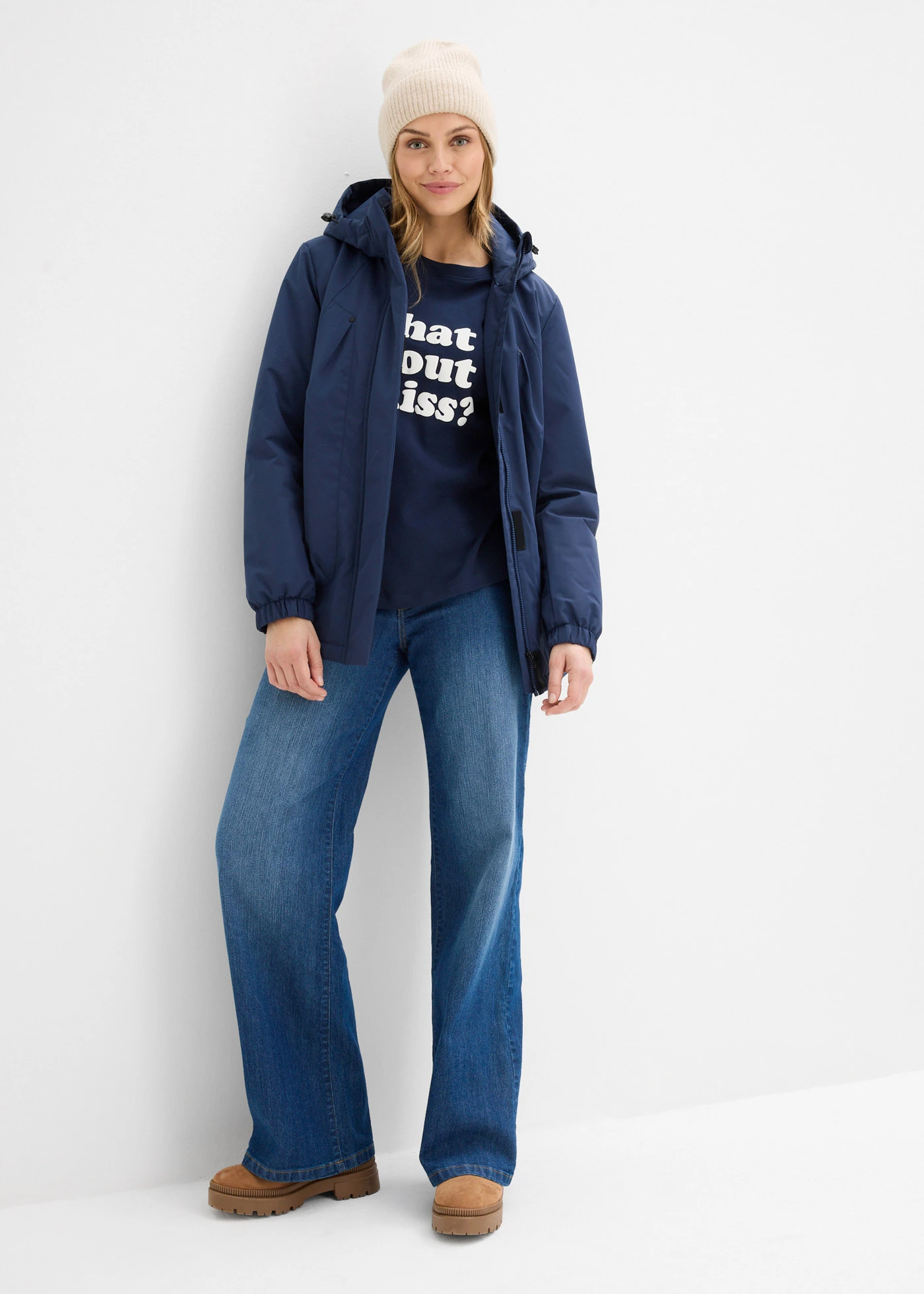 Hydrofobowa kurtka funkcyjna • granatowy • sklep bonprix