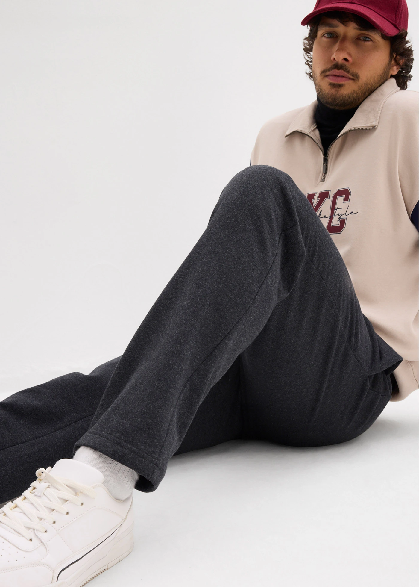 Joggingbroek, regular fit • antraciet gemêleerd • bonprix online shop