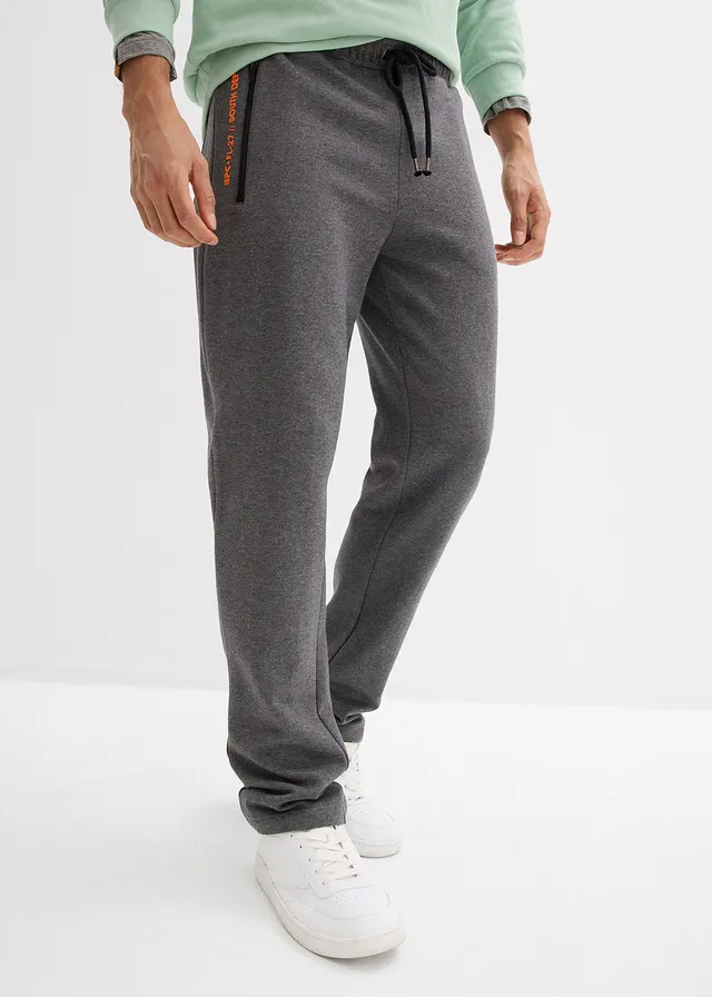 Joggingbroek met ritszakken, Kleur: grijs gemêleerd