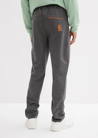 Joggingové kalhoty s praktickými kapsami na zip, z organické bavlny • šedý melír • bonprix obchod
