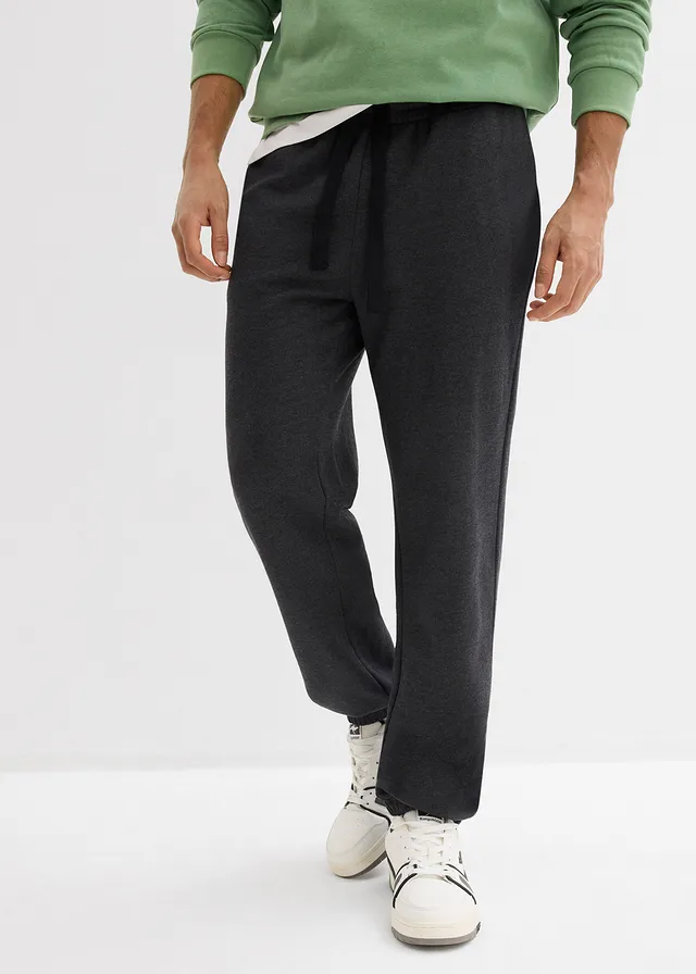 Lot de 2 pantalons de jogging, Couleur: noir+anthracite chiné