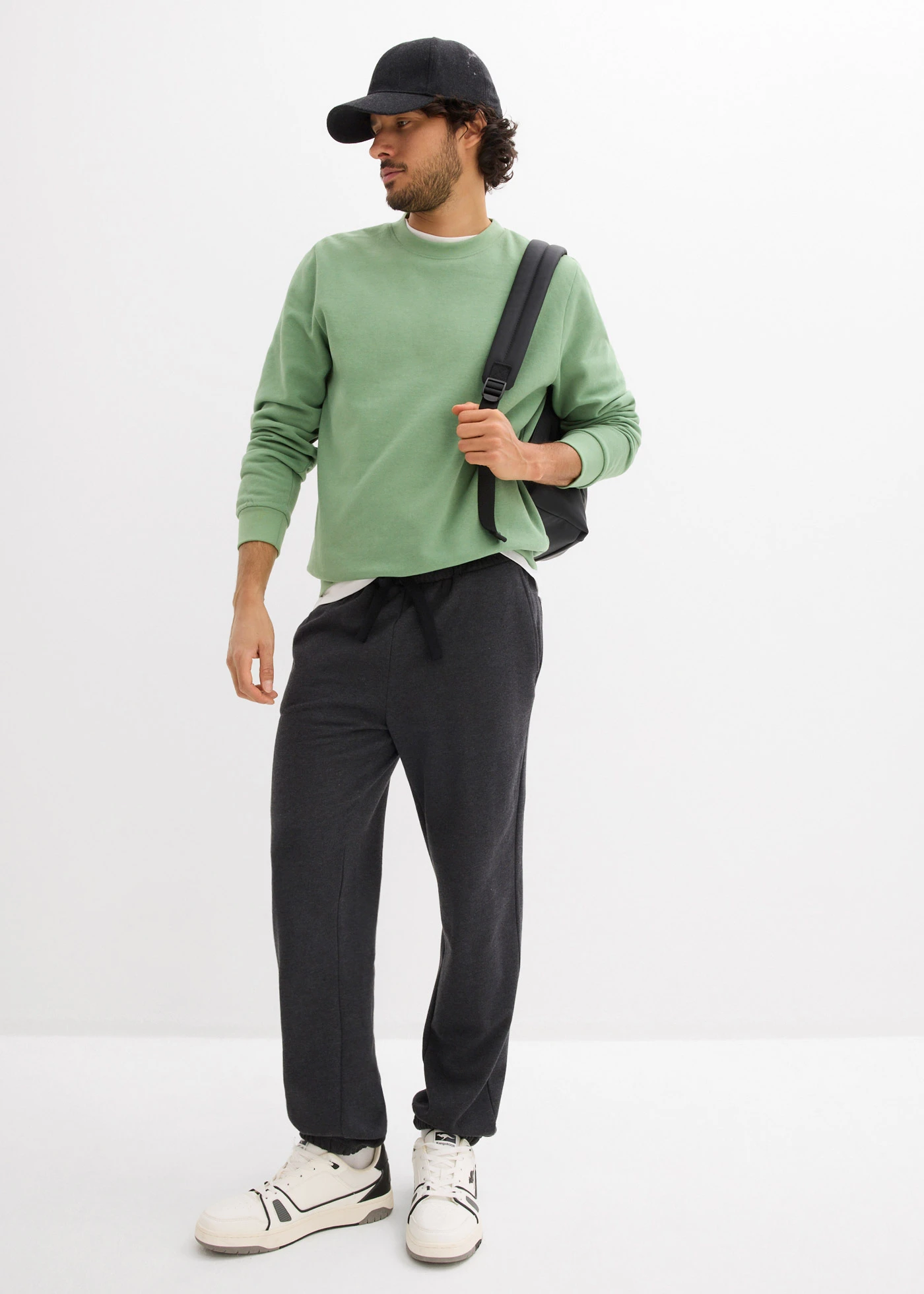 Joggingbroek (set van 2) • zwart+antraciet gemêleerd • bonprix online shop