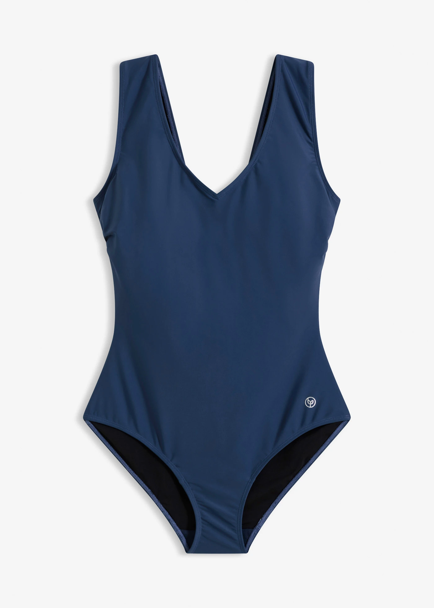 Maillot 1 pièce sculptant à col en V, maintien modéré • bleu profond • Boutique bonprix