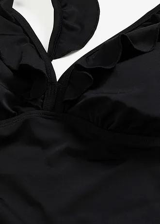 Costum de baie cu volane • negru • magazin bonprix