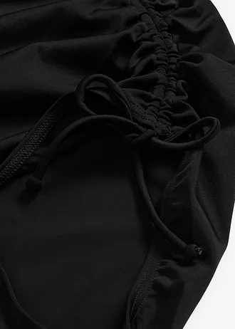 Costum de baie bandeau cu răscroială înaltă pe coapsă • negru • magazin bonprix