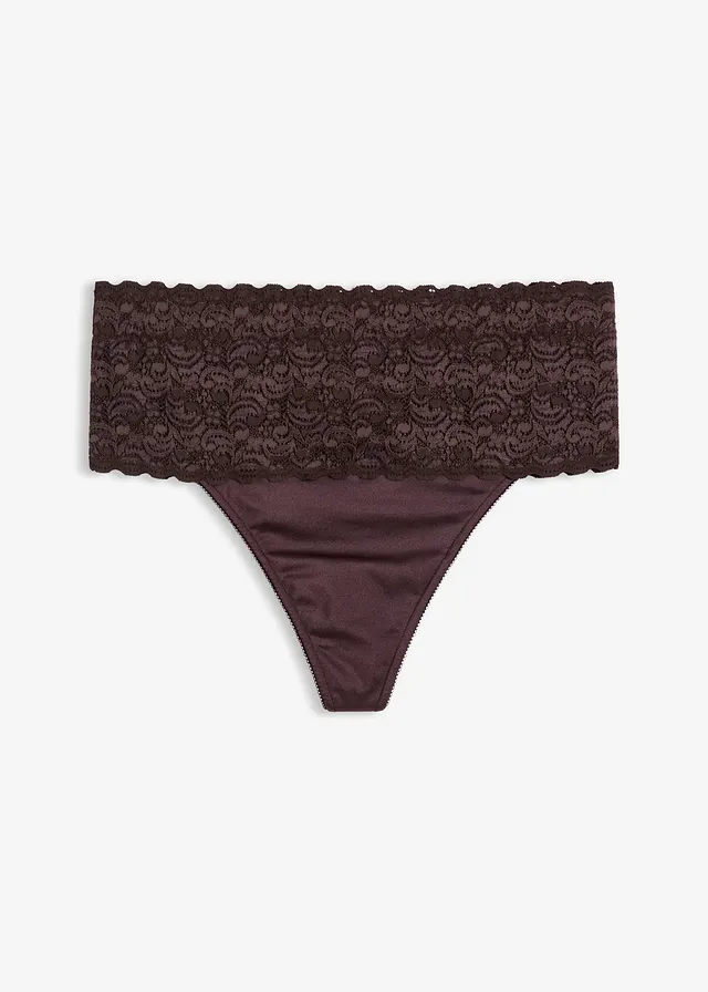 Corrigerende string (set van 2), medium corrigerend • 2x donkerbruin • bonprix online shop