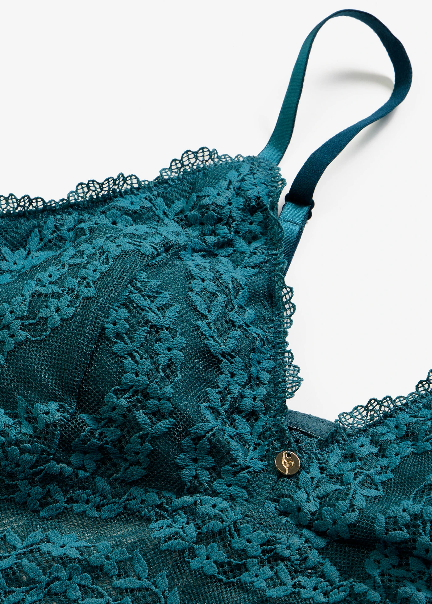 Biustonosz bustier bez fiszbinów, z kwiatową koronką • zielony pieprz • sklep bonprix