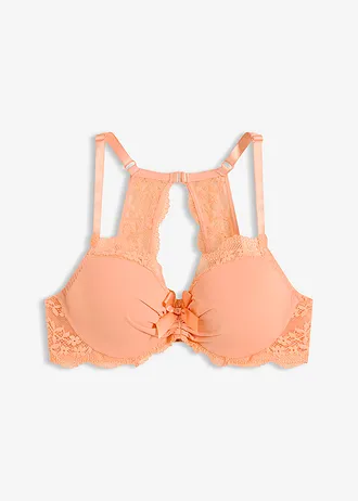 Voorgevormde bh met gebloemd kant, Kleur: soft papaya