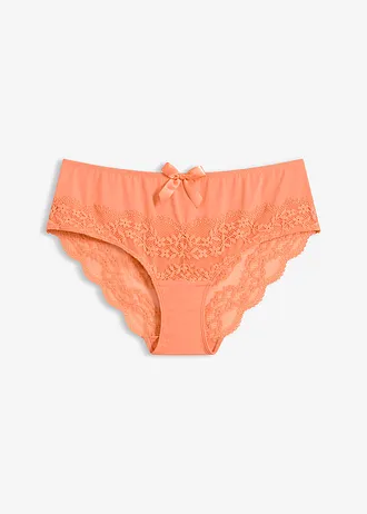 Chilot panty cu dantelă florală, culoare: oranj-papaia soft