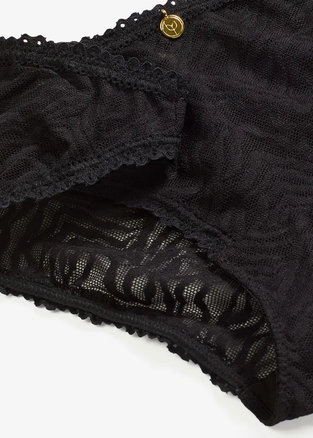 Minikalhotky s jemnou krajkou • černá se zebřím vzorem • bonprix obchod