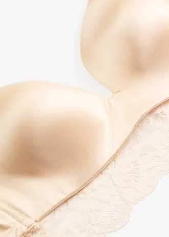 Soutien-gorge à coques et dentelle, sans armatures • beige nacré • Boutique bonprix