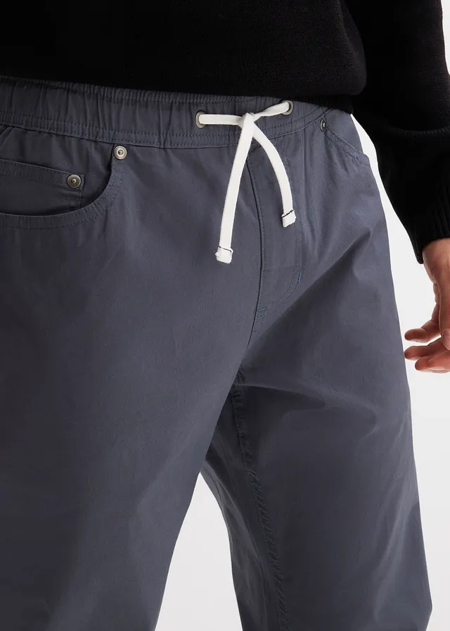 Regular fit stretch instapbroek, straight • donkergrijs • bonprix online shop