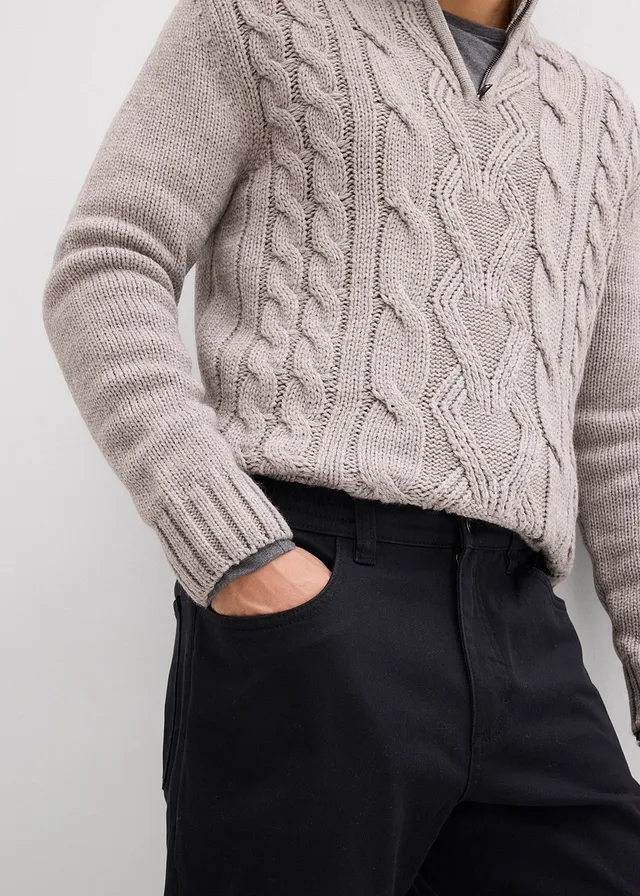Pantalon extensible loose à taille élastiquée, droit • noir • product-page.page-title-suffix