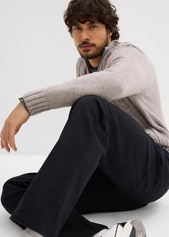 Pantaloni cu stretch Relaxed Fit cu talie elastică, straight • negru • magazin bonprix