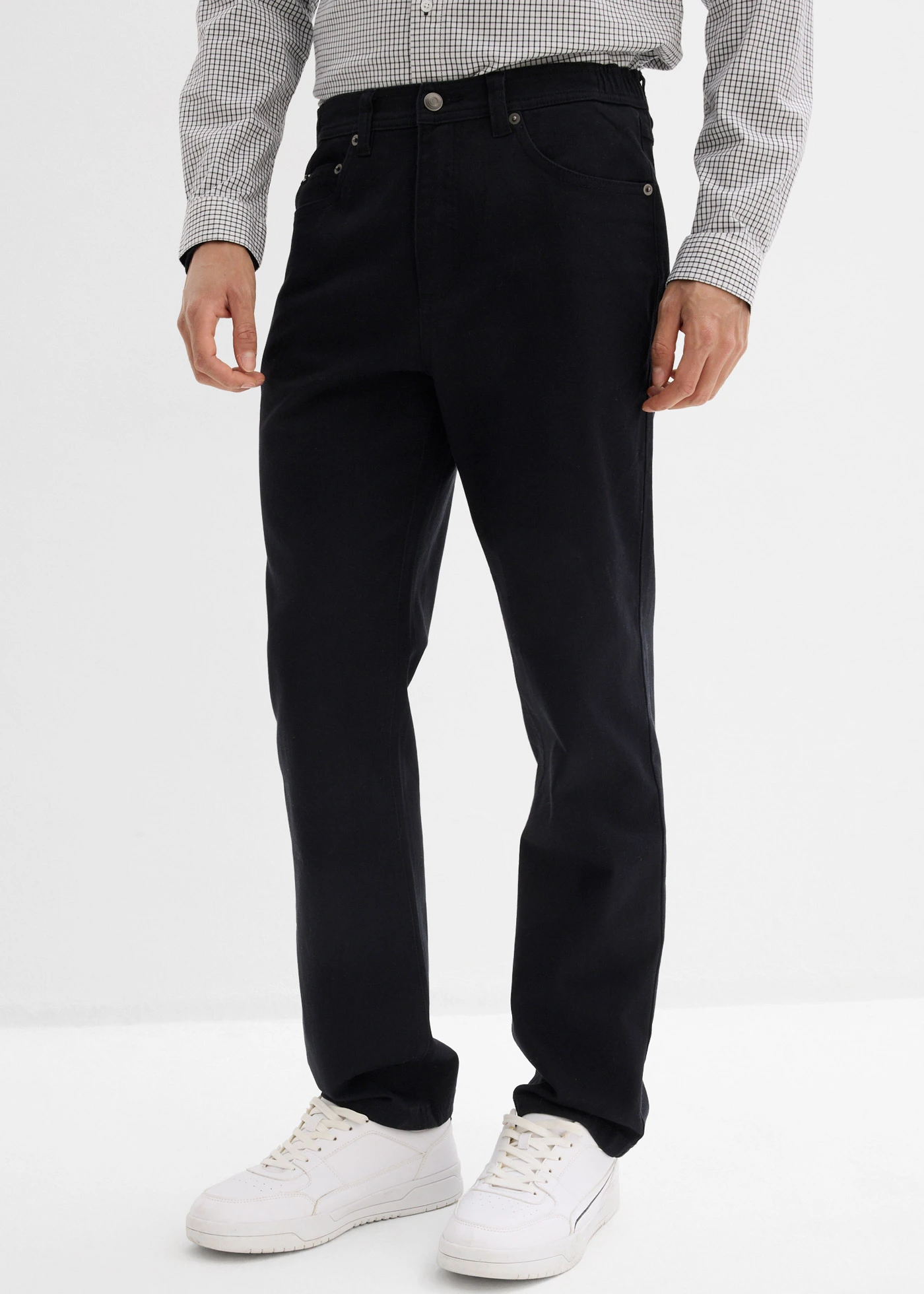 Strečové kalhoty Classic Fit s pružným pasem, Straight • černá • bonprix obchod