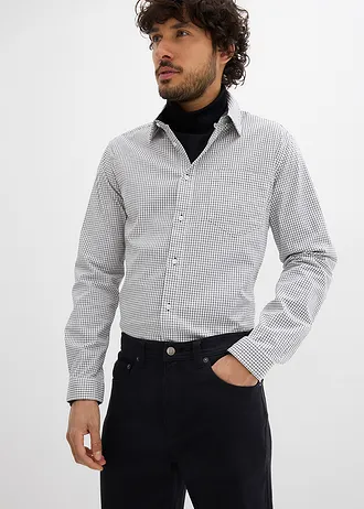 Strečové kalhoty Classic Fit s pružným pasem, Straight • černá • bonprix obchod