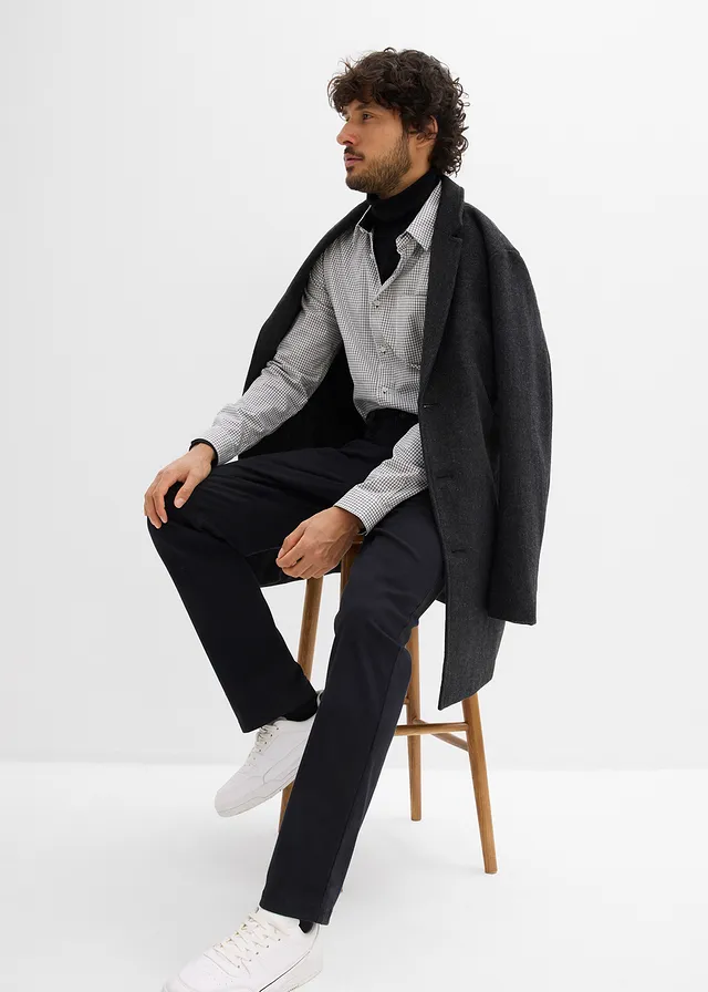 Classic fit stretchbroek met comfortabele tailleband, straight • zwart • product-page.page-title-suffix